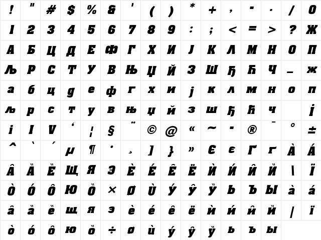 Cir Aardvark Bold Italic Character Map Cir Aardvark Bold Italic Character Map