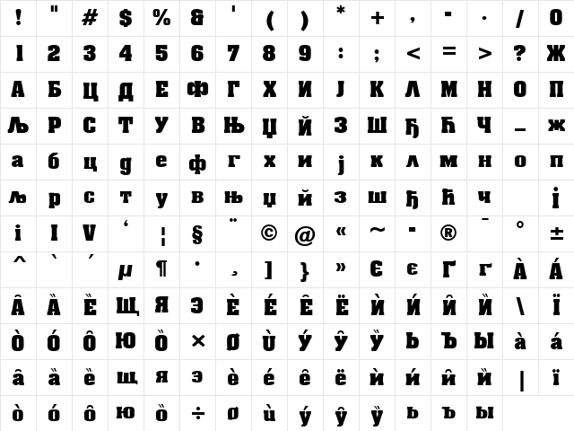Cir Aardvark Bold Character Map Cir Aardvark Bold Character Map
