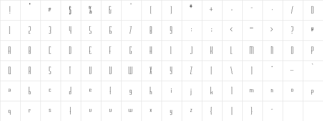 Chasline Regular Character Map