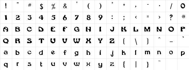 Daytona Regular Character Map