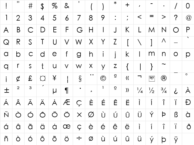 STHeiti Regular Character Map