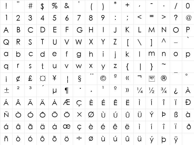STHeiti Light Character Map