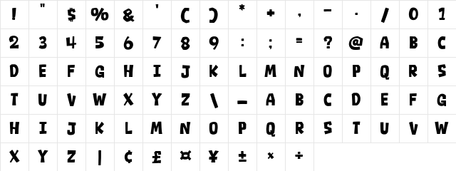 Besty Land Regular Character Map Besty Land Regular Character Map