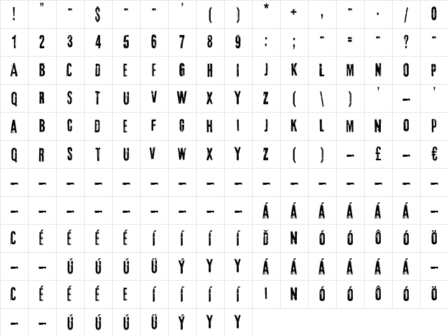 3rd Man Regular Character Map