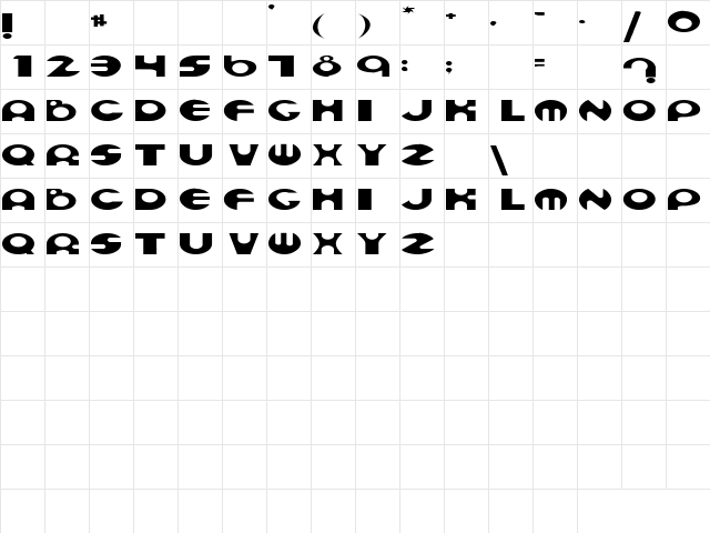 Lady 2 Regular Character Map