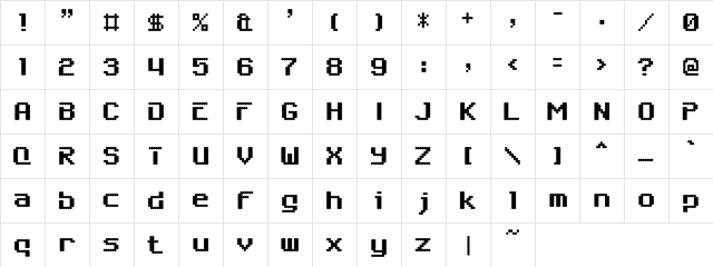 6809chargen Regular Character Map