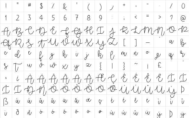 Better Together Demo Regular Character Map Better Together Demo Regular Character Map
