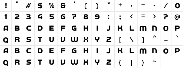 a Autobus Omnibus Regular Character Map