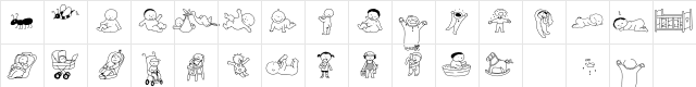 ABArtFonts BabyBoomOne Character Map