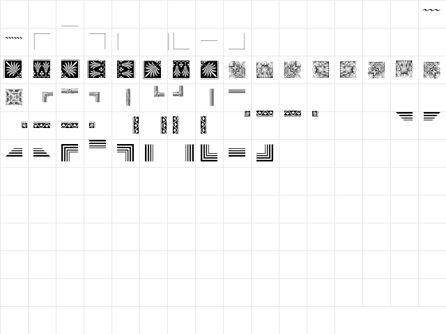 Acanthus Borders Character Map