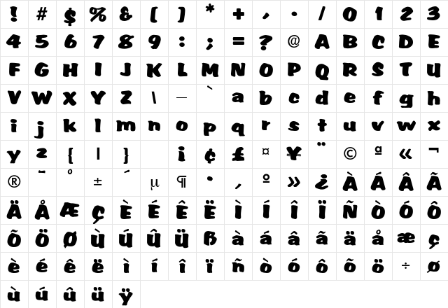 Accent Regular Character Map Accent Regular Character Map
