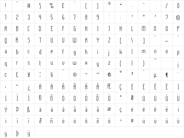 Lady Ice - Light Regular Character Map
