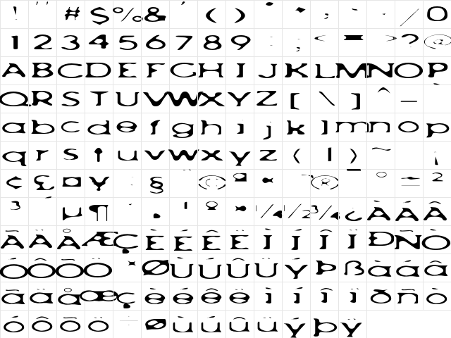 AchillesBlurLight Extended Character Map AchillesBlurLight Extended Character Map