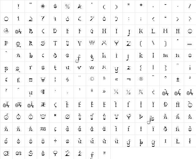Achispado LT Std Regular Character Map