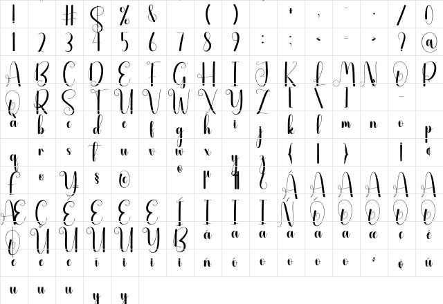 Activeday Regular Character Map