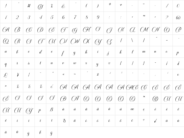 Adamiya Regular Character Map Adamiya Regular Character Map