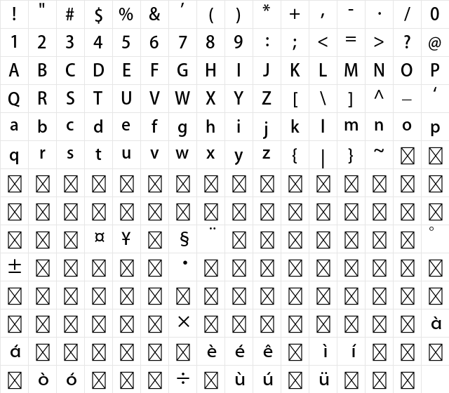 Adobe Heiti Std R Character Map