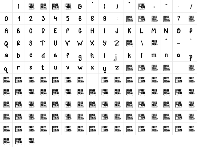 Adorjan Free Trial Regular Character Map Adorjan Free Trial Regular Character Map