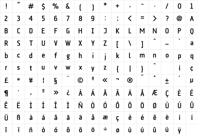 AFKlampenborg Medium Character Map