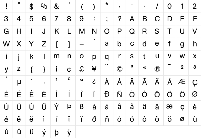 AG Book Rounded Regular Character Map AG Book Rounded Regular Character Map