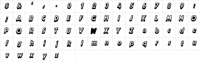 BeurketShadowSSK BoldItalic Character Map BeurketShadowSSK BoldItalic Character Map