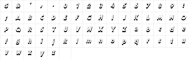 BeurketShadowSSK Italic Character Map BeurketShadowSSK Italic Character Map