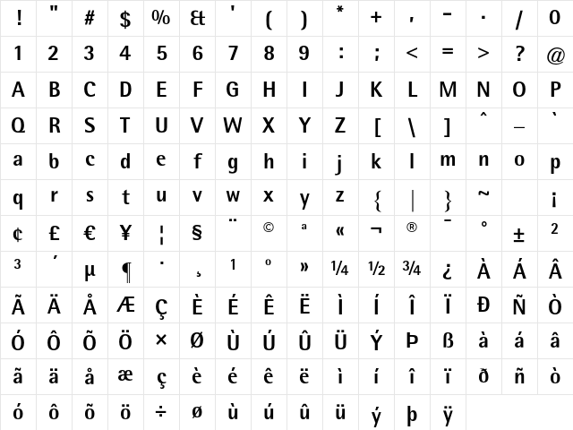 AgfaRotisSemisansExtraBold Regular Character Map AgfaRotisSemisansExtraBold Regular Character Map