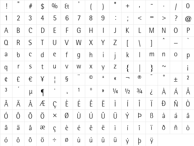AgfaRotisSemisansLight Regular Character Map