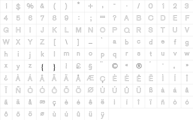 AG Old Face BQ Regular Character Map