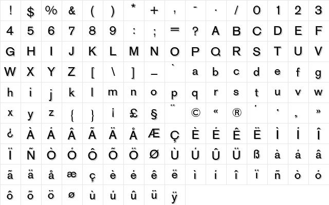 AG Old Face BQ Regular Character Map