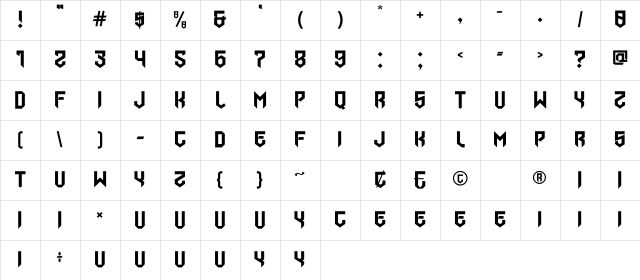 Air Flight Regular Character Map