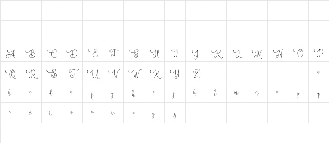 Aisha Demo Regular Character Map