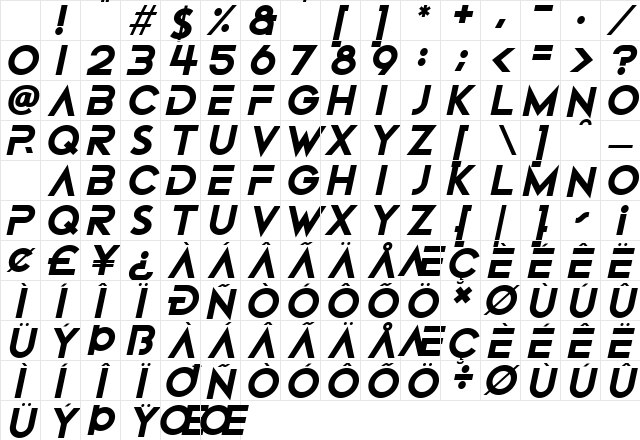 Beyonders Italic Character Map Beyonders Italic Character Map