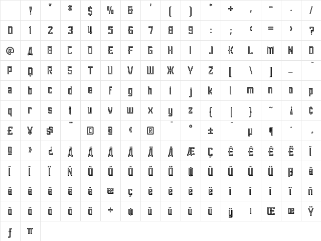 Aleksei Inline Character Map Aleksei Inline Character Map