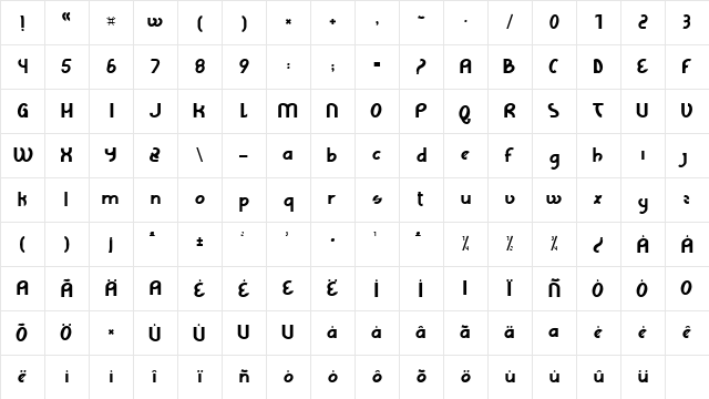 WFF LAGE grafica FGM Normal Regular Character Map WFF LAGE grafica FGM Normal Regular Character Map