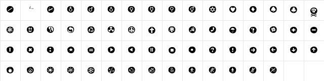 AleSignsBlackLL Regular Character Map