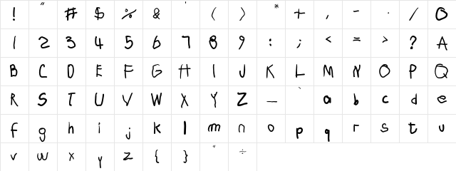 AlexFive Regular Character Map
