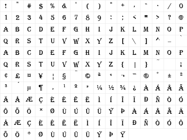 Algerian Regular Character Map