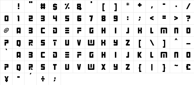 Alien Android Regular Character Map
