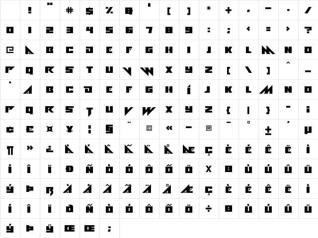 Alien Ravager Regular Character Map Alien Ravager Regular Character Map