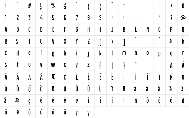 ALLASKA Regular Character Map