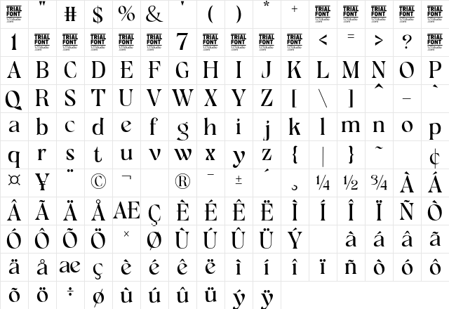 ALLOVER MODERN DEMO Regular Character Map