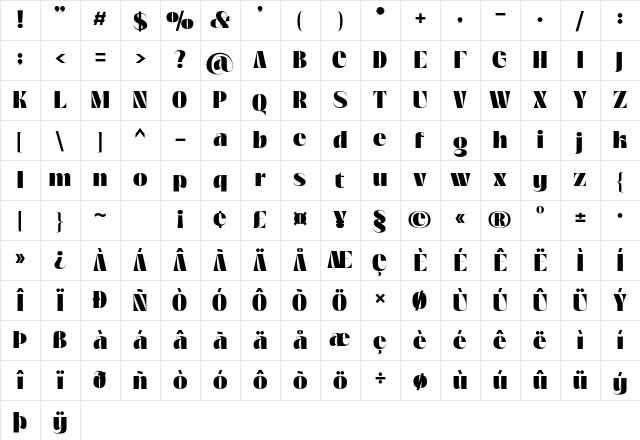Aloha Magazine - Demo Version Black Regular Character Map Aloha Magazine - Demo Version Black Regular Character Map