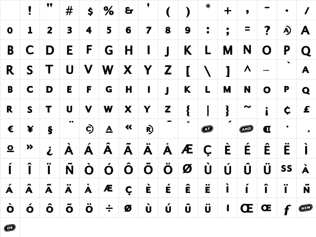 Alphabet4 OldBSC Character Map