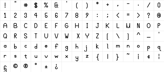 BloomingGroveAltBold Bold Character Map