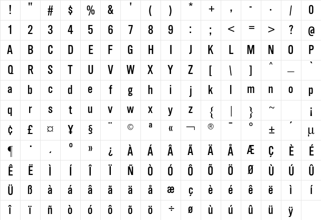 Alpin Gothic CG No3 Regular Character Map