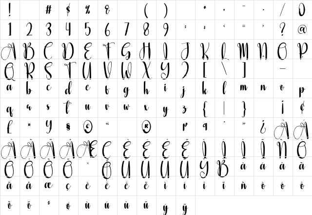 Alsatiandog Regular Character Map