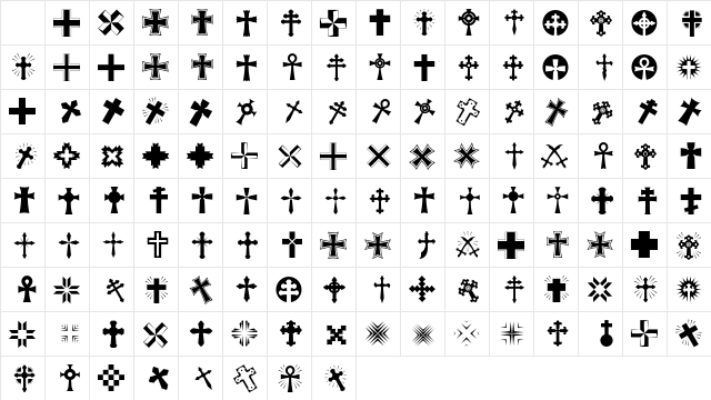 Altemus Crosses Character Map