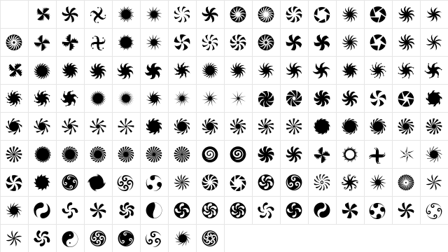 Altemus Pinwheels Character Map