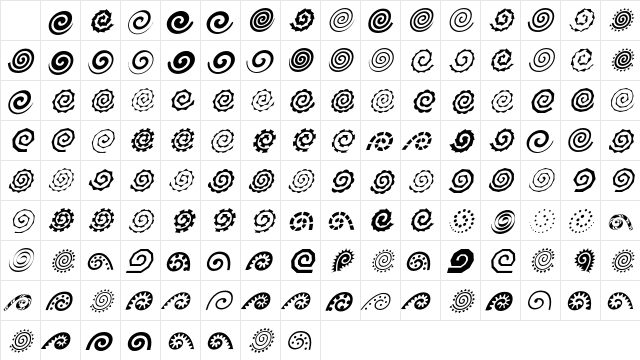 Altemus SpiralsItalic Character Map